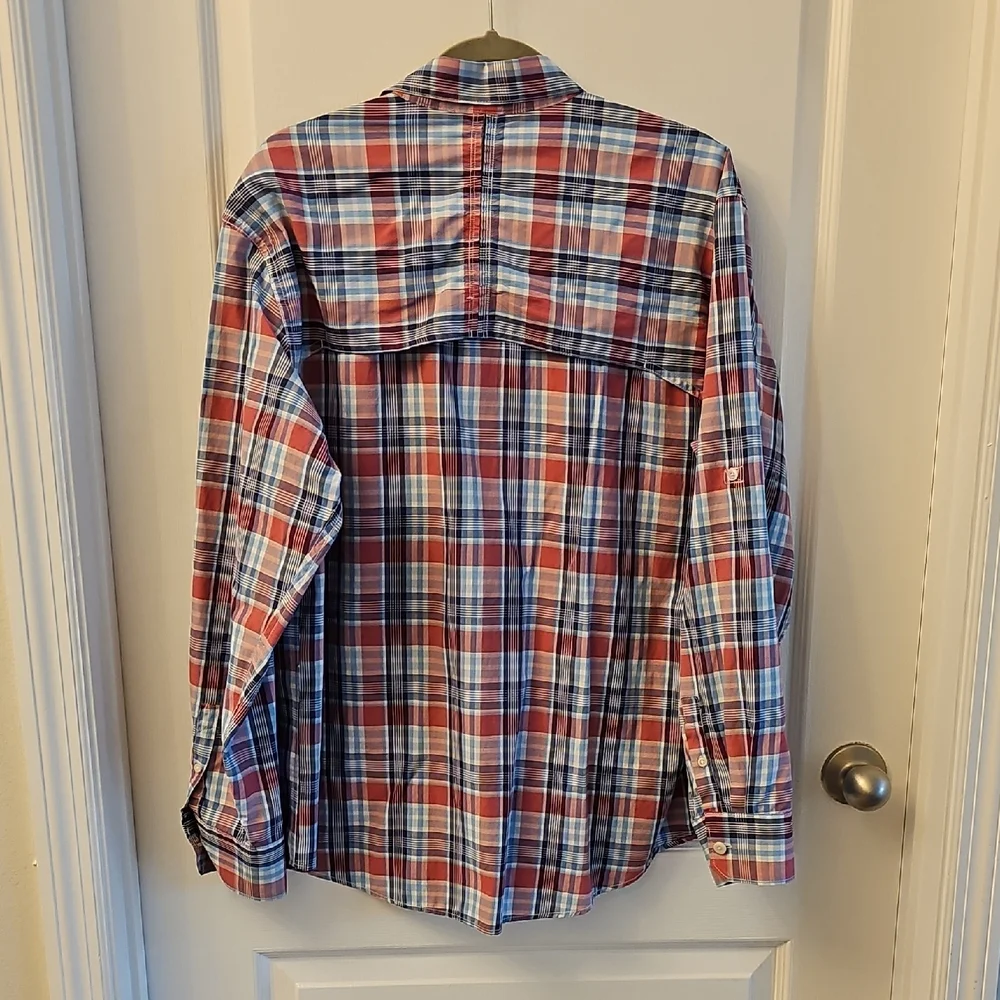 Izod Plaid Fishing Button Down Shirt. - Picture 5 of 7